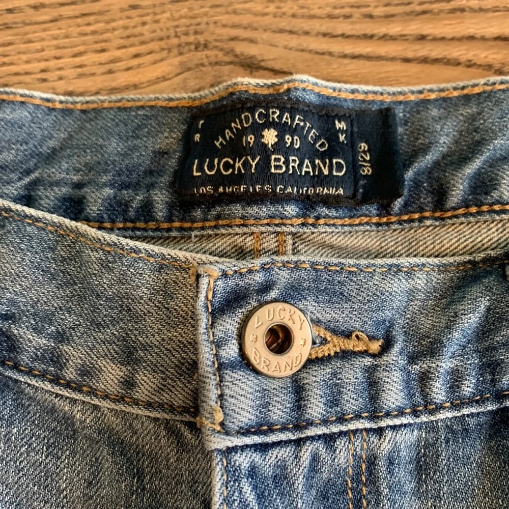 Lucky Brand Cutoff Jean Shorts 8/29 Embroidered - Picture 4 of 7